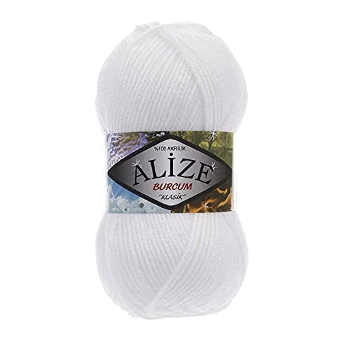 Alize BURCUM KLASiK White 55 - Crochet and Knitting Yarn