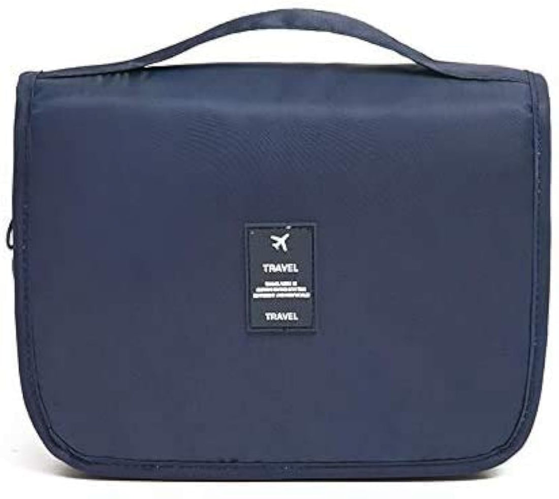 ALCIONO Makeup Hand Bag Portable Multi Brush Holder Bag For Travel, Home|Cosmetic Organizer Detachable Pouch for Women and Girls - Navy Blue