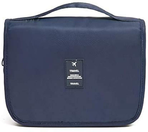 ALCIONO Makeup Hand Bag Portable Multi Brush Holder Bag For Travel, Home|Cosmetic Organizer Detachable Pouch for Women and Girls - Navy Blue