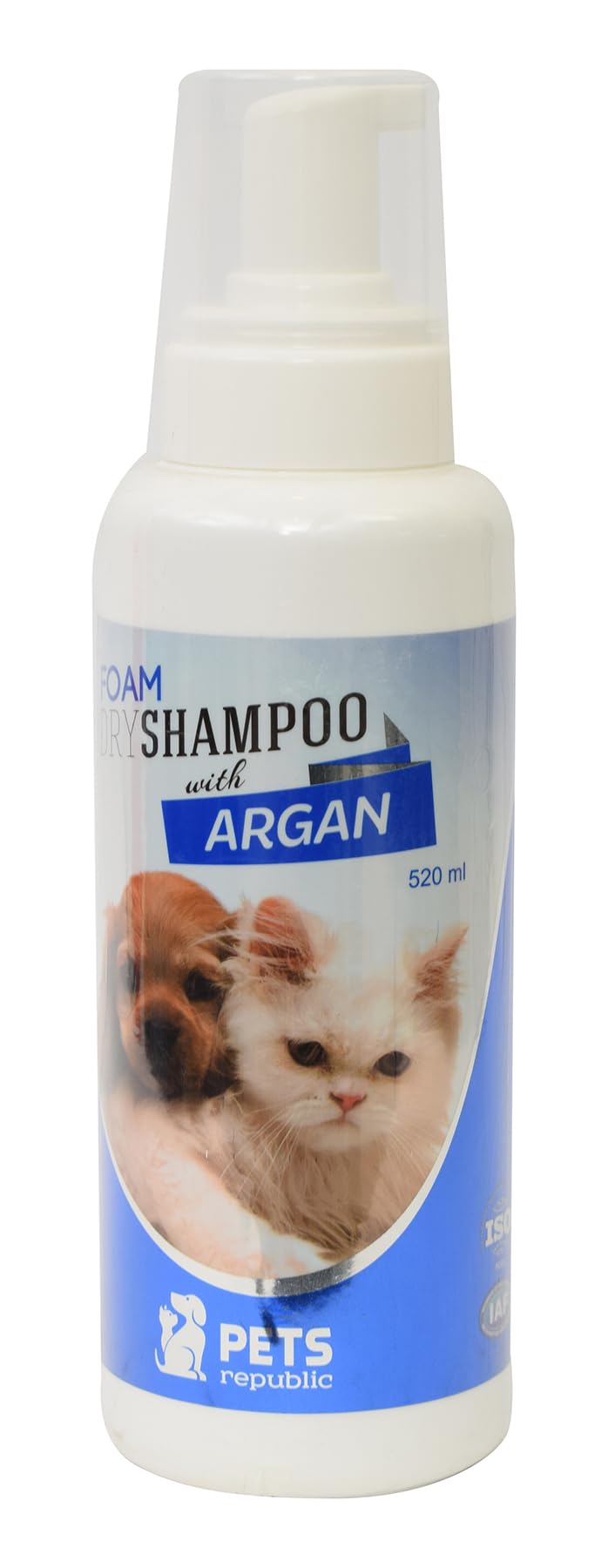 Pets Republic Foam Dry Shampoo With Argan For Dogs And Cats 520 Ml Clear