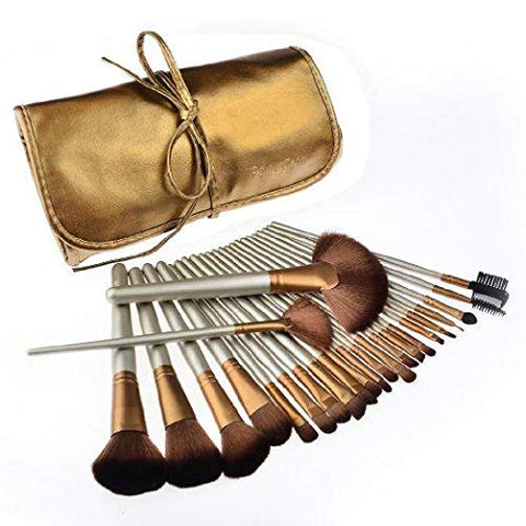 Makeup Brushes 24pcs Cosmetics Brushes Set Synthetic Kabuki Professional Brush Kit Cream Contour Face Powder Foundation Eyeshadow Golden