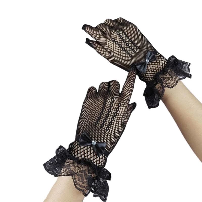 Short Lace Gloves - Chic and Classy Short Lace Gloves for Women, Perfect Addition to Any Formal Attire or Evening Dress.