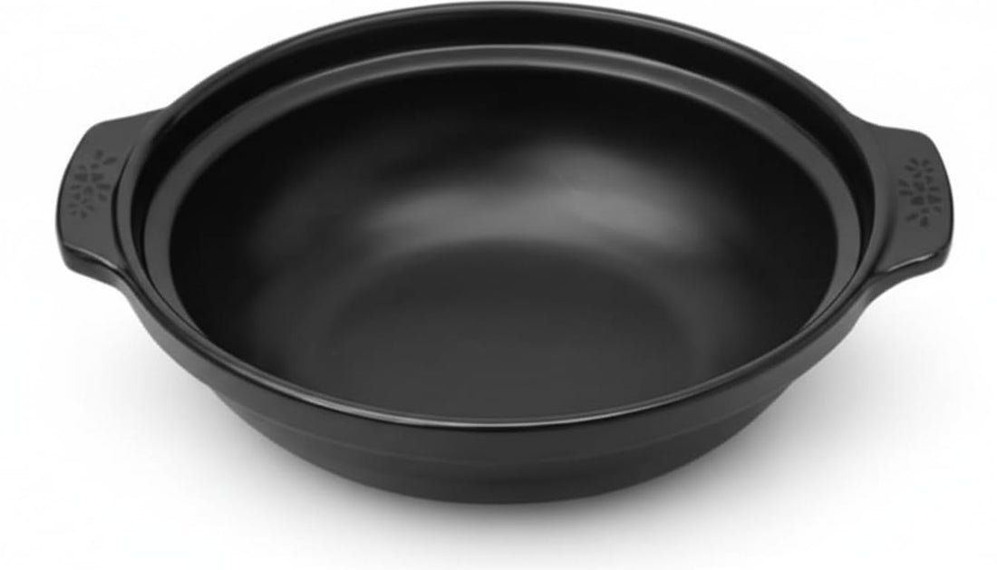Home Care NN-82 24cm Black Melamine Plate with Handles Convenient Break-Resistant Dining, Pack of 1 - Black Melamine