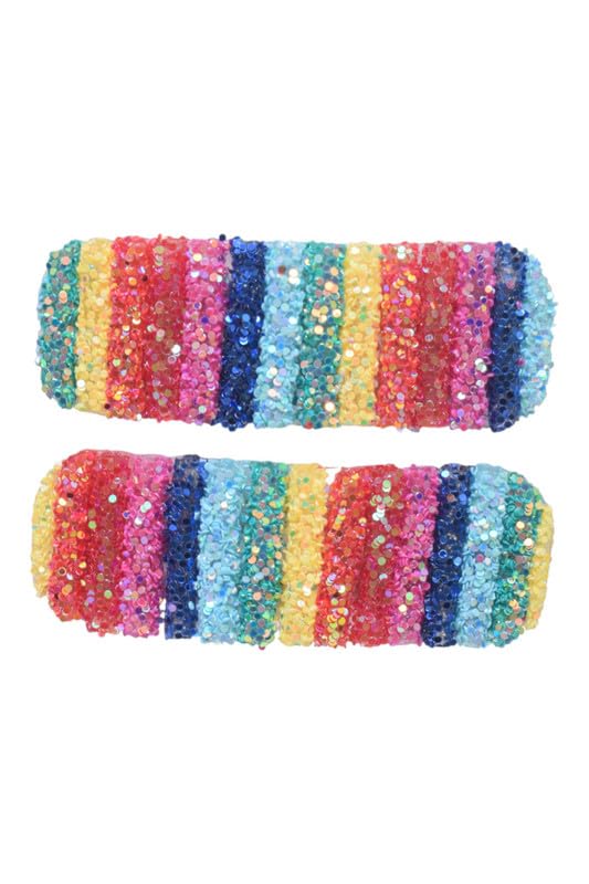Daphne Spectrum Colors Hair Clips Set To Styling Hair For Girls, 2 Pieces - Multicolor - 2509