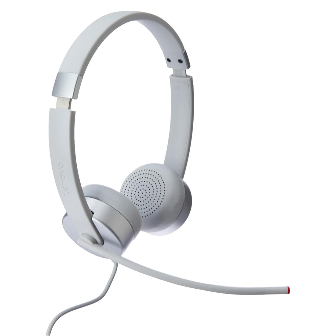 Lenovo 100 stereo analog headset, 3.5mm, 180 boom microphone, memory-foam earcups, gxd1b60597, cloud grey, Wired