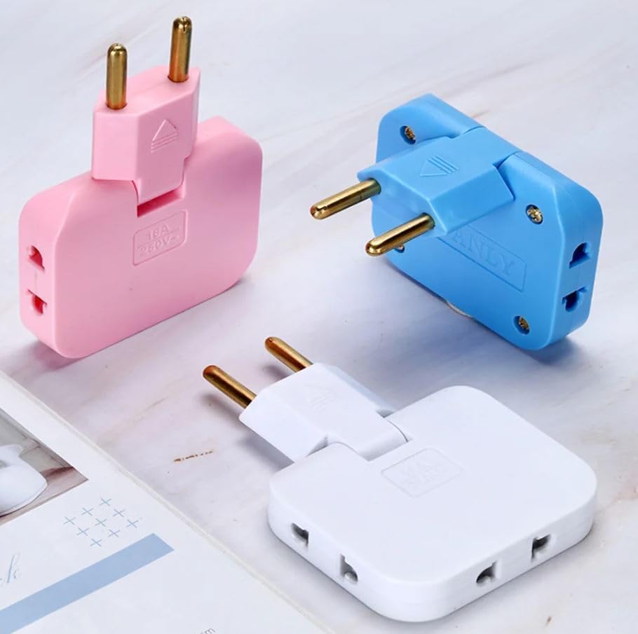 Multi Plug Triple Portable Smart Plug Easy to Connect 3 Devices at the Same Time High Safety Against Heat and Overload Perfect for Travel and Daily Use Multi Color