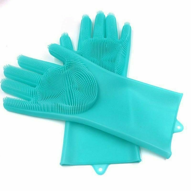Rubber Kitchen Gloves - 2 Pieces - Strong and Durable Material to Protect Hands from Water and Detergent Perfect for Dishwashing and Household Cleaning (HY)