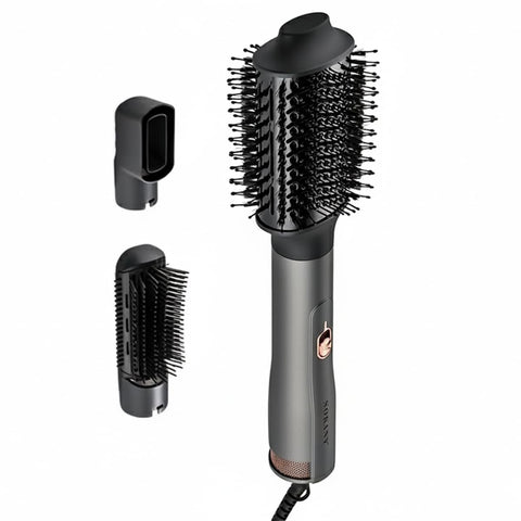 Hot Air Comb 3 in 1 Hair Dryer Brush 1600W with Straightener and Curler, Ceramic Coating, Integrated Blowing and Combing for All Hair Types, SK-1934