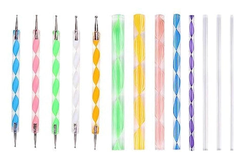Mandala Dotting Tools for Painting, Rock Paint Kits, Nail Art, Polymer Clay, DIY Supplies with Ball Stylus Dot Pen, Metal Modelling Ball Tool 13 PC (8 Pcs Mandala Tool & 5 Pcs Dotting Tool)