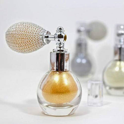 Glitter Powder Spray Aerosol Glitter Makeup for Body Highlighter Shimmer Cosmetic (Gold)