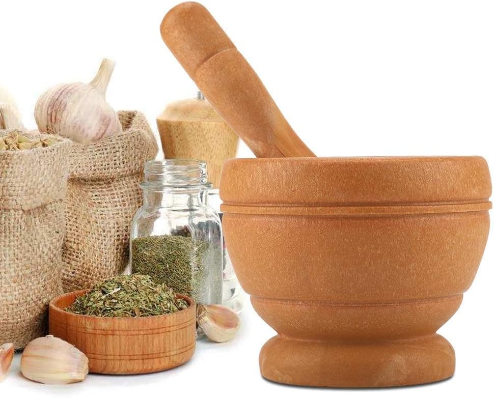Generic Wooden Mortar and Pestle Set, Natural Wood Color, Kitchen Tool for Grinding Spices and Herbs, .sg