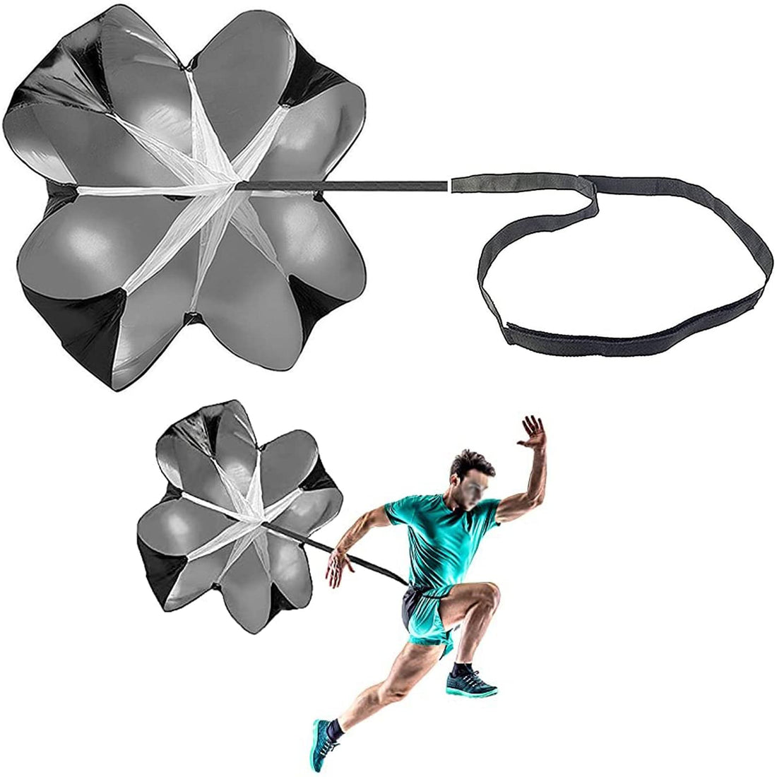 Running Umbrella Speed Training, Resistance Parachute Running Sprint Chute,57 Inch Speed Resistance Training Parachute for Runner Football Sport Power Fitness Core Strength Training