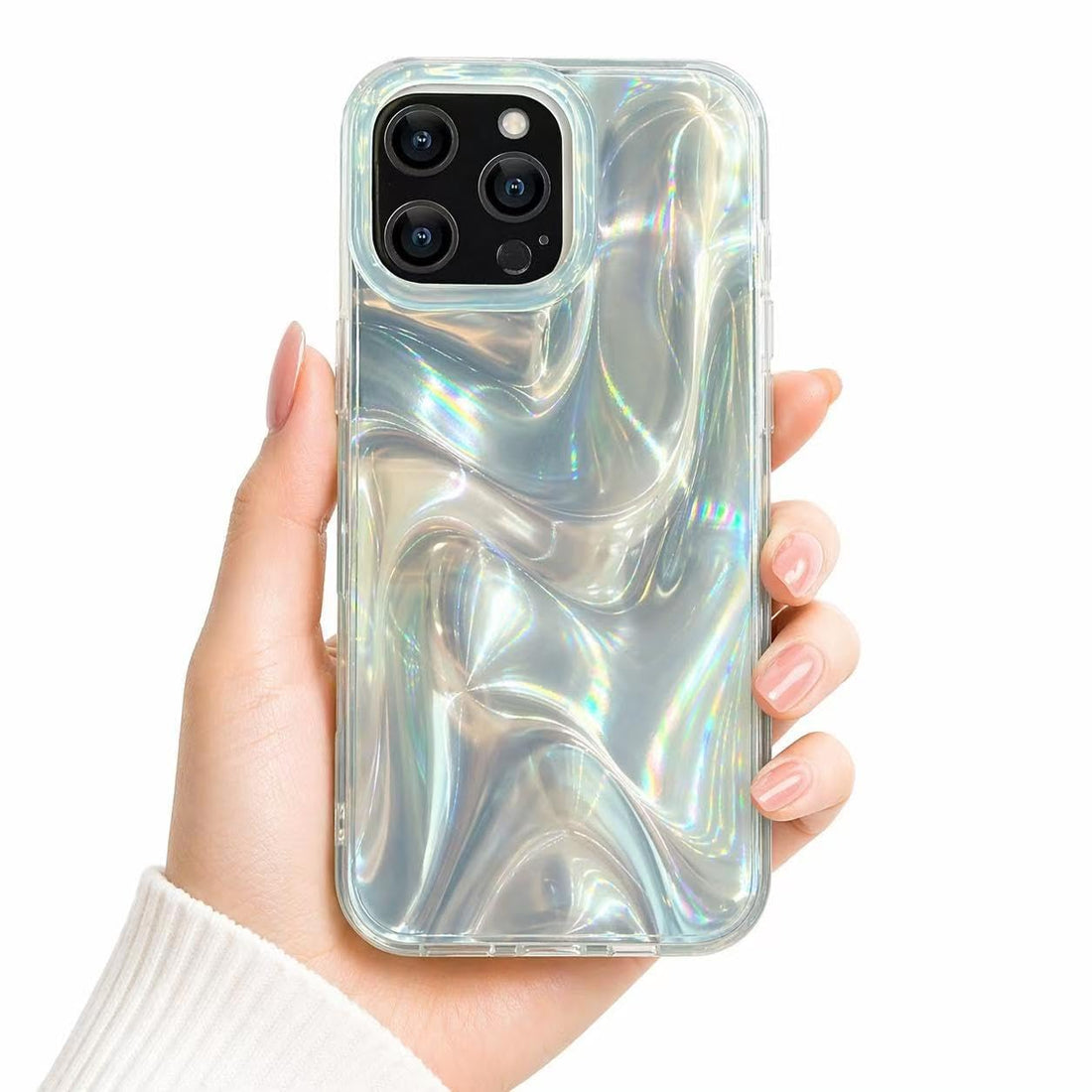 Ecosystem Luxury Case for iPhone 11/12 / 13/14 / 15/16 / Pro/Max – Shockproof Protective Cover, Stylish Iridescent Design, Camera Protection, Lightweight Slim Case - (W5, iPhone 16 Pro Max)