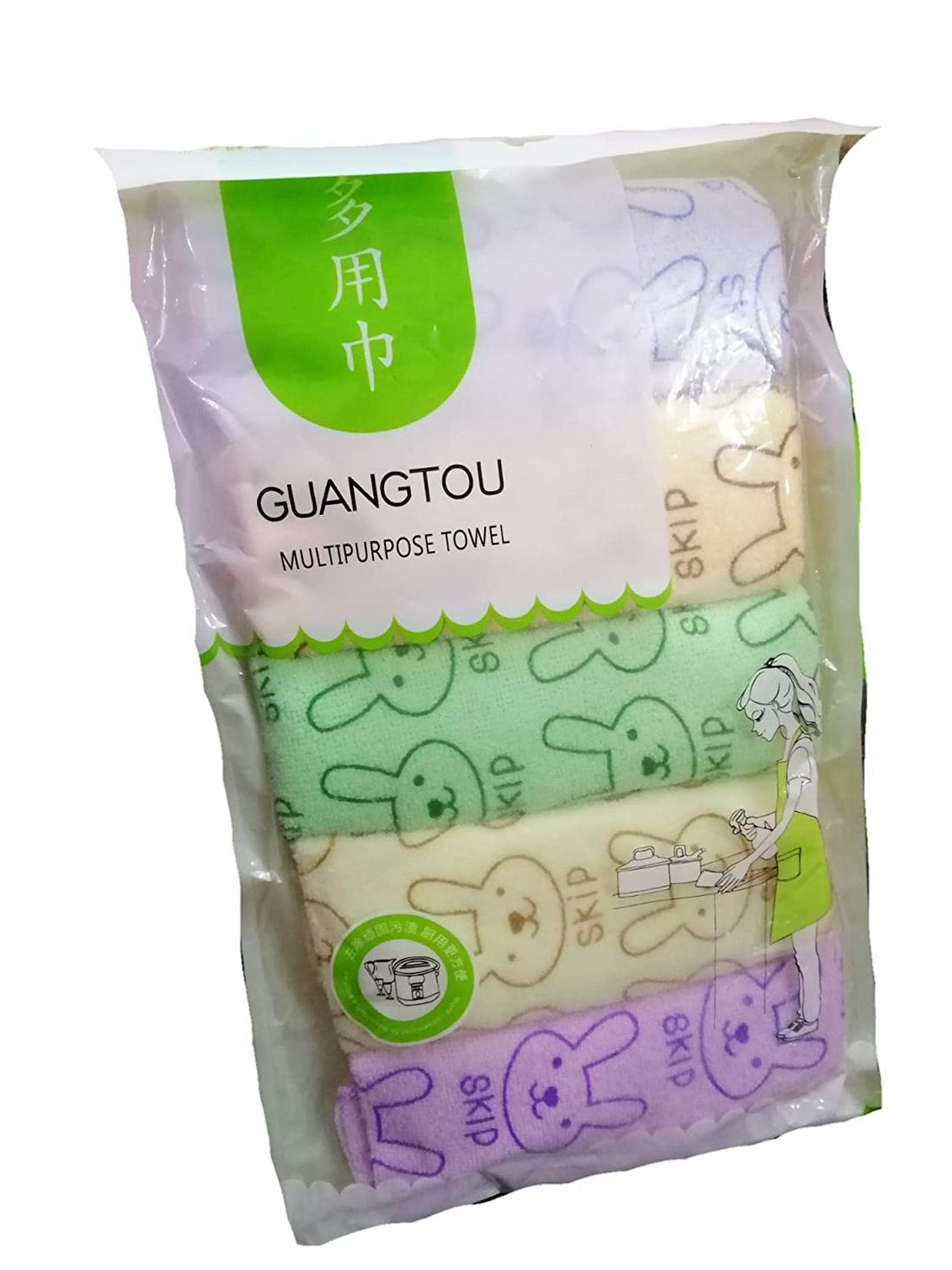 Multipurpose hand towel set with printed graphics,Multicolor