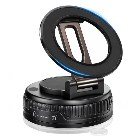 2026 Upgraded Magnetic Car Phone Mount for MagSafe: 360° Rotatable Adjustable Holder with 180+LBS Strong Suction Cup & 3800gf Magnet, Compatible with iPhone 17/16/15 Series & Android Devices