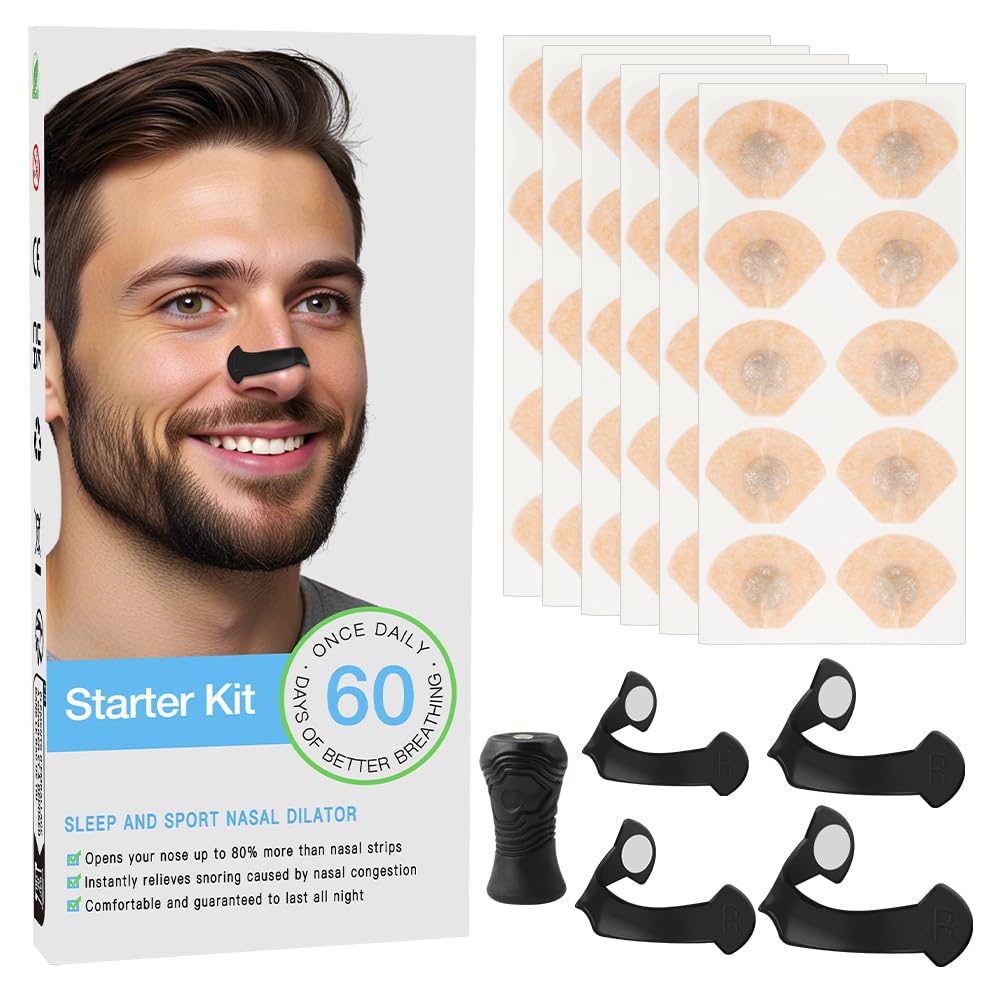 Magnetic Nose Strip, 60 Pieces Breathing Nasal Strips Magnet, Nose Plaster Snoring Magnet, Anti Snoring Nose Plasters Better Breathing, Magnetic Nose Strips, Magnetic Nose Strips