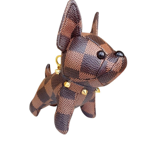 Keychain - Dog Made of Beautiful Faux Leather French Bulldog PU Leather Creative Cute Animal Keyring Family Friend Partner Gift