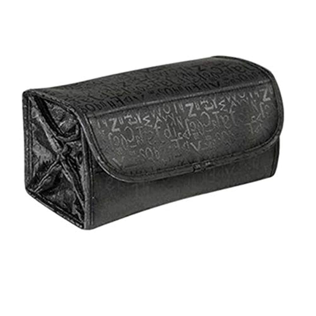 Greenery Large Capacity 4-Layer Roll-up Travel Storage Bag Foldable Toiletry Bags Organizer Cosmetic Makeup Bag Pouch with a Flexible Hanging Hook (Black)