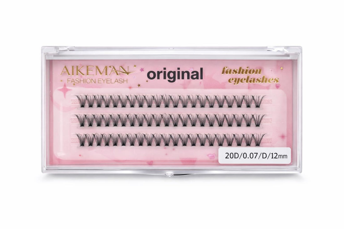 60 Pcs 20D Mink Cluster Lash Extensions 12mm, 0.07 D Curl Individual Volume Lash Fans for Extended Length Styling, Salon & DIY Lash Application