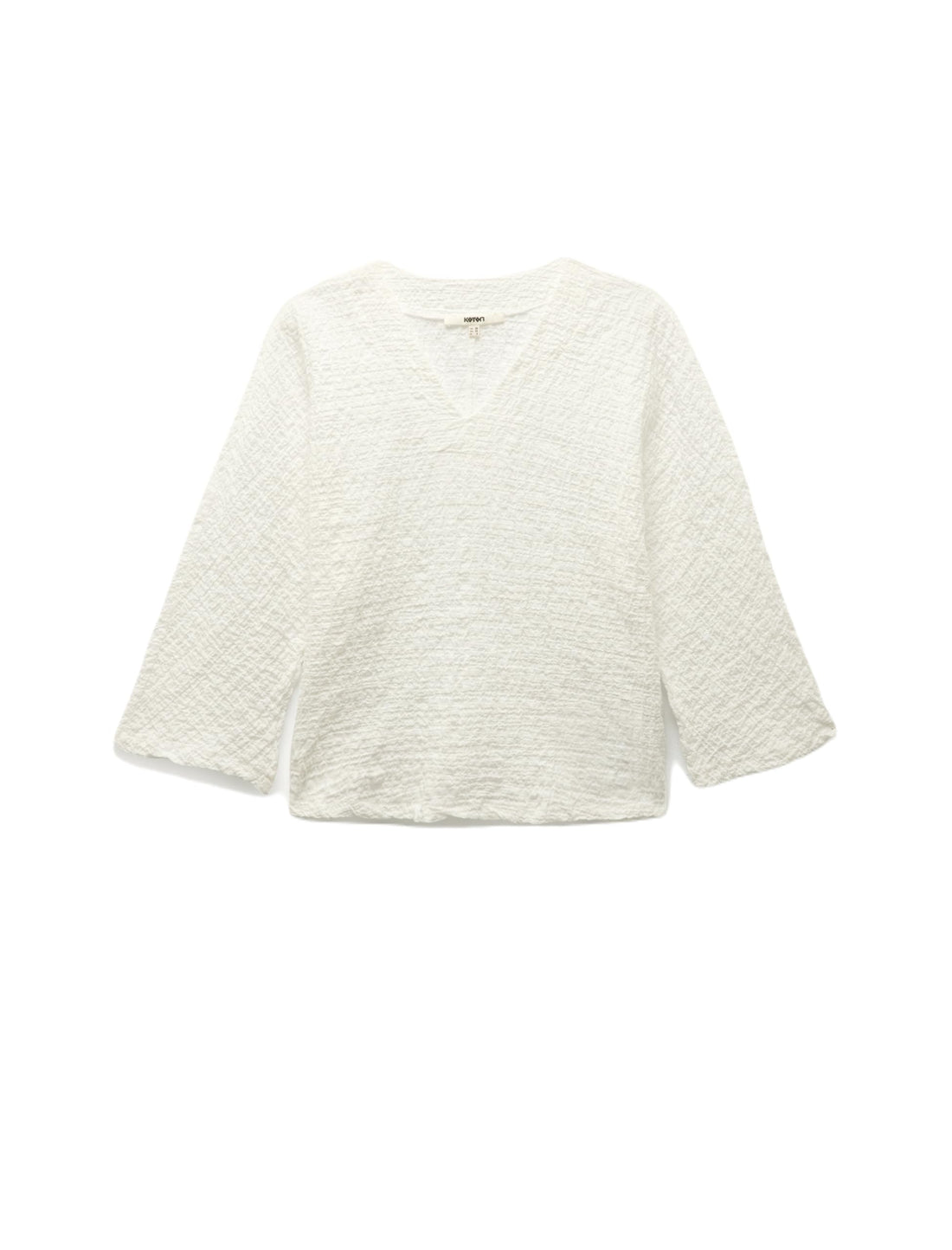 KOTON Womens V-Neck Blouse Modern