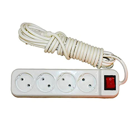 HYPER 2725614927359 4 Plugs Power Strip with Cable -1.5M (White)