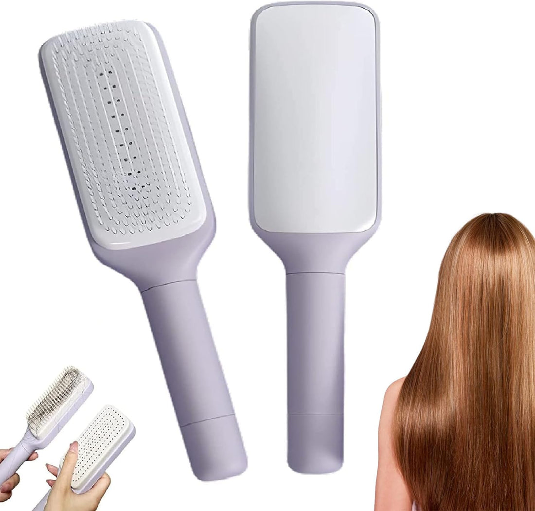 BAM BROOCH - Hair Coding Brush with Button for Easy Cleaning.Easily Disassemble Hair and Keep it from Chipping.Easy to Clean and Save Time.From Generic