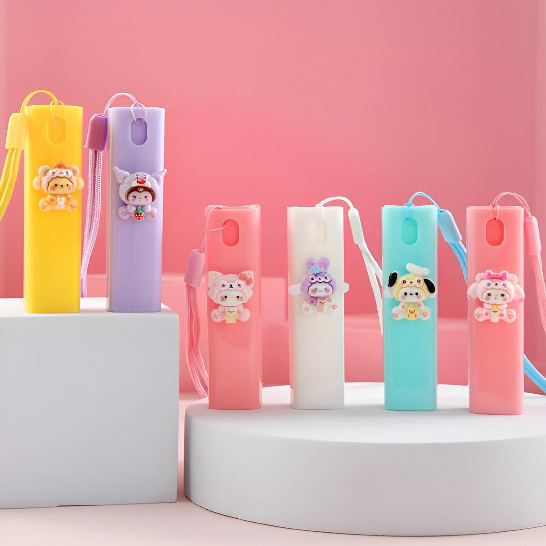 Portable Travel Atomizer - 10ml Refillable Mini Spray Bottles for Perfume and Hand Sanitizer, Includes Funnels, Droppers, and a Stylish Hanging Rope (6PCS)