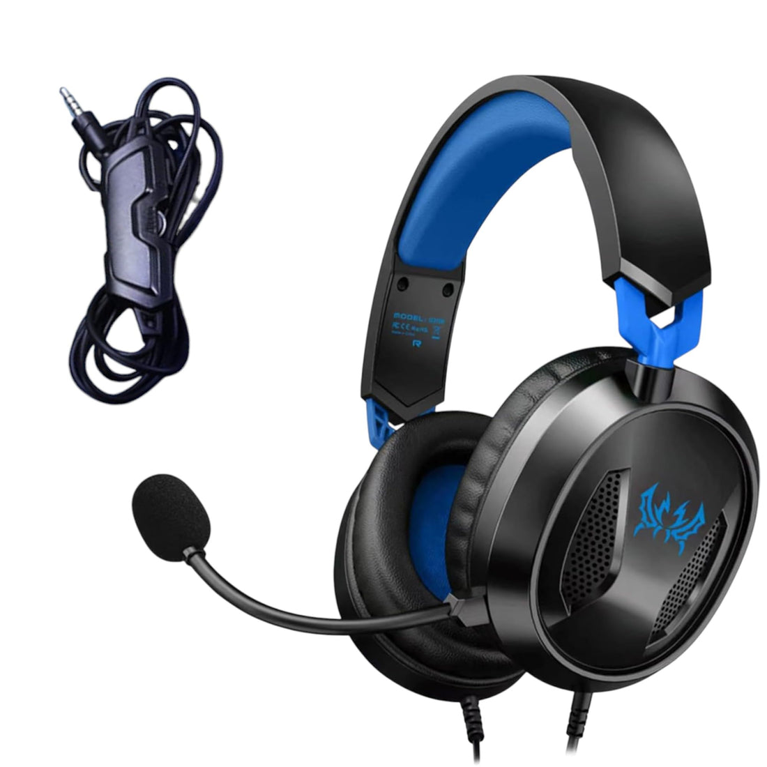 Pro Gaming Stereo Headsets for PC, Noise Cancelling Over Ear Headphones with Mic, 3.5mm Aux Plug, RGB LED Light, Compatible with PS5, PS4, Mac Nintendo Switch Gamers (G3100, Black&Blue)