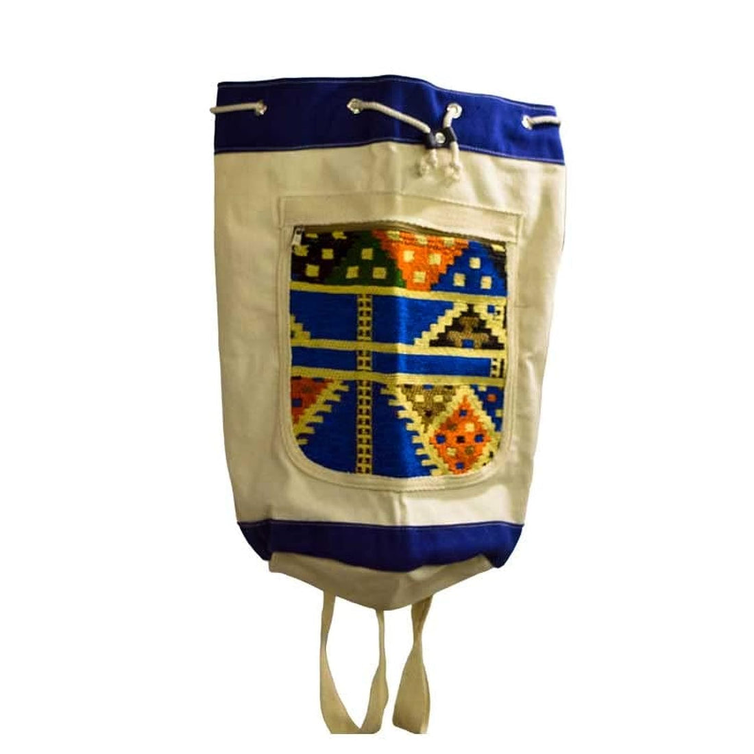 Egypt Antix Blue Needle Embroidery Back Bag Handmade 100% Egyptian Cotton