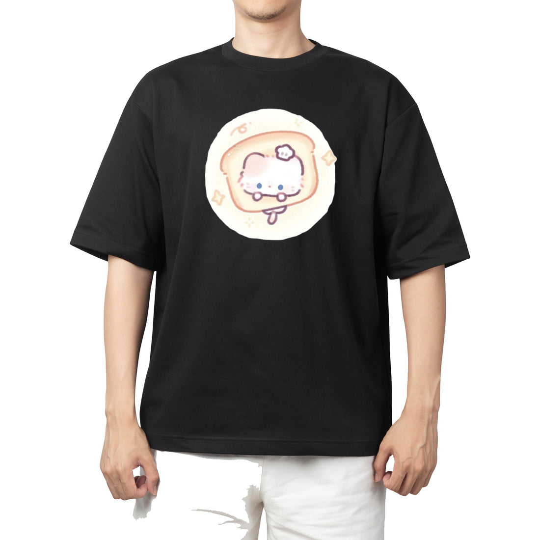 CUTE kawaii kitty cat black t-shirt oversize 112
