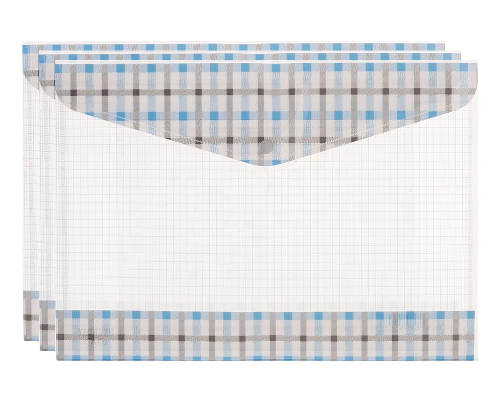 3A FC628-18-2 Plastic Binder 18 Micron 26 * 36 cm with Clips 3 Pieces - Multi Color