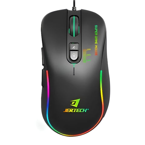 JERTECH XP13 GUNS Wired DPI 3600 Colorful LED Gaming Mouse - Chrome 1000Hz Black