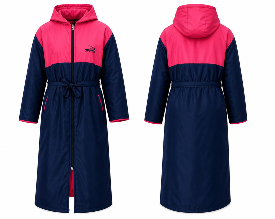 Track Youth Swim Robe, Boys & Girls Waterproof Changing Robe, Long Sleeve Bathrobe for Beach, Pool, and swimming.