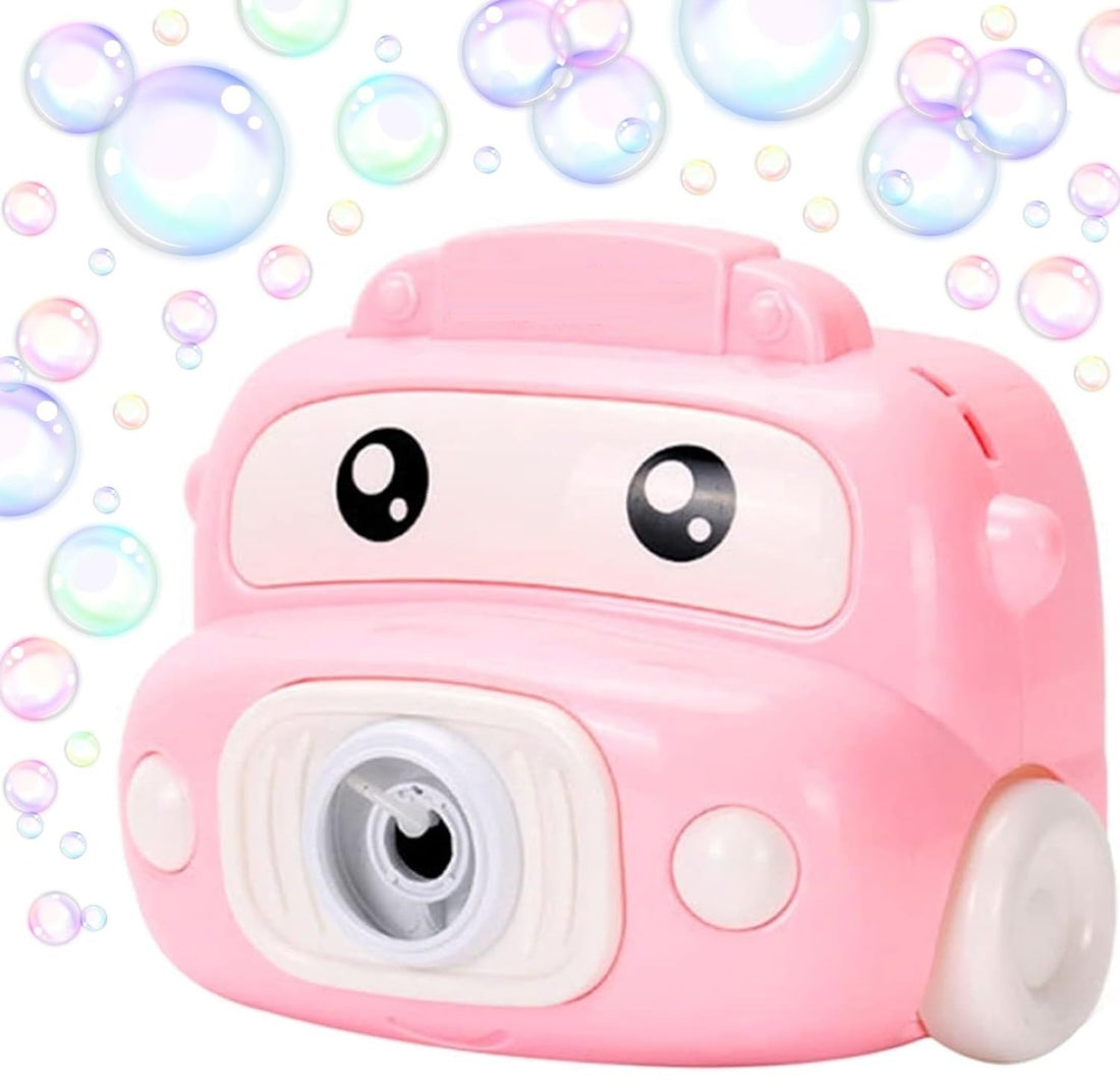 TOYS LAND School Bus Bubble Maker Machine with Music & Light, Outdoor Summer Toys for Childern, Party Favors Bubble Blower Toys, Ideal Gift for Kids Boys Girls 3+ Years Old (Pink)