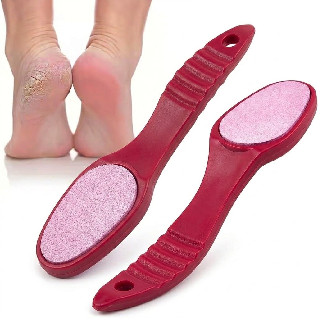 Double-Sided Foot File Foot Rasp File Dead Skin Remover Foot Scrubber Hard Skin Remover Foot Care for Wet and Dry Cracked Feet-1pc- (MULTICOLOR)