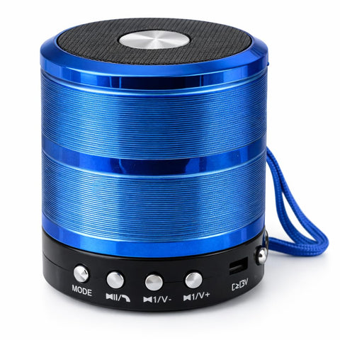 QUEST Mini Bluetooth Speaker with FM Radio, Built-in Mic, Rechargeable Portable Wireless Speaker (Blue)