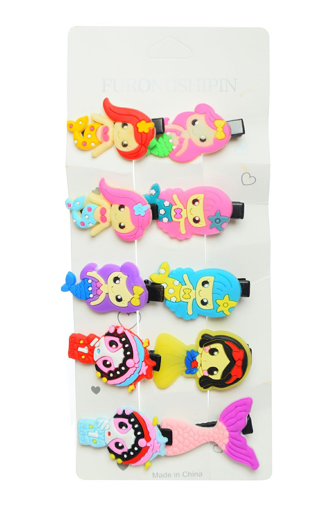 Silicon Clips Card Princess Design 10 Pieces - Multi Color