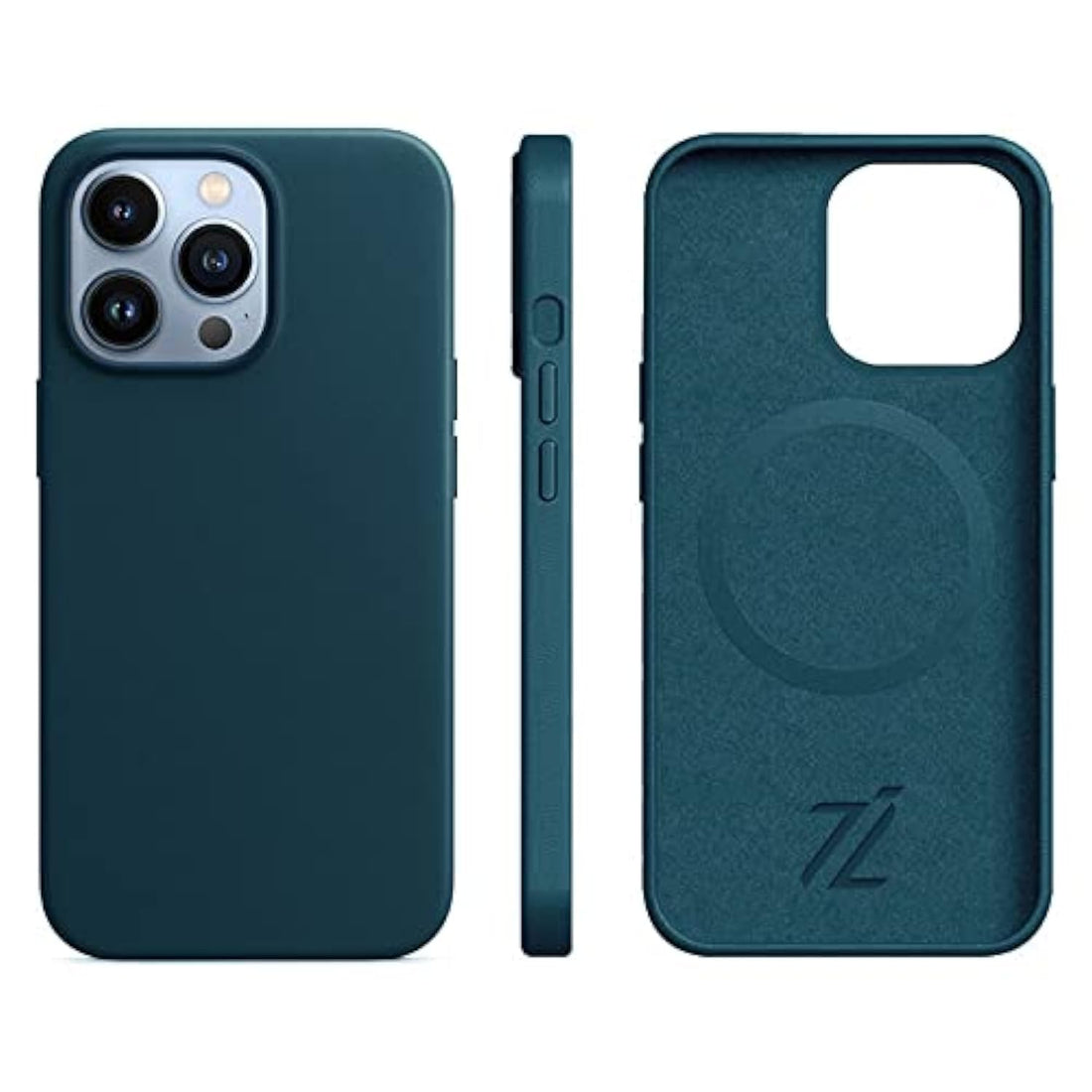 Premium Apple Leather iPhone Cases - Luxury Phone Case - Elevate Your iPhone with Timeless Elegance and Protection(Navy Blue,iPhone 14 Pro Max)