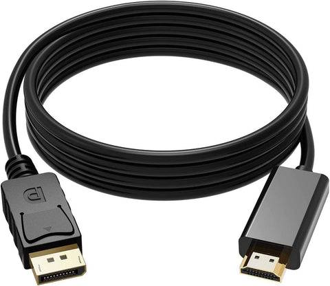 Keendex kx 2809 displayport male to hdmi male cable with gold-plated connector, 1.5 meters - black