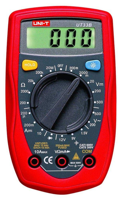 UNI-T UT33B+ Handheld Palm-Size LCD Digital Multimeter AC DC OHM Volt Tester Meter