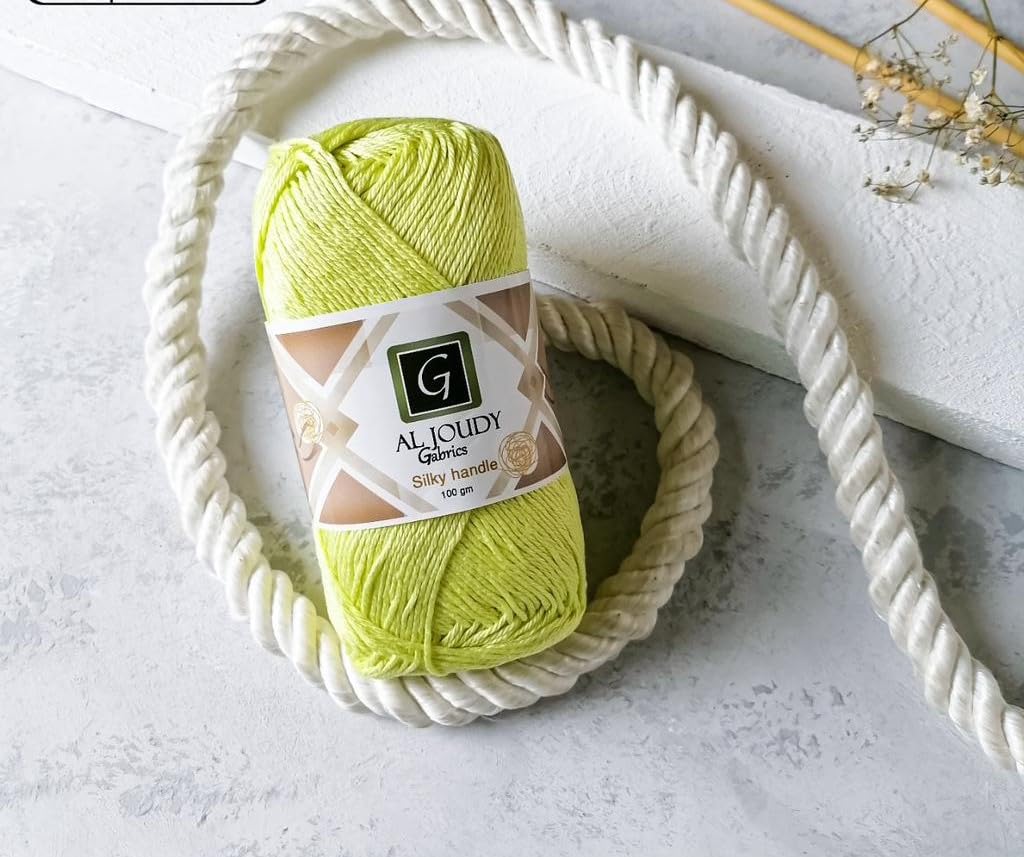 Al Joudy Crochet and Knitting Yarn – 100% Pure Egyptian Long Staple Cotton – Soft and High Quality – Suitable for Amigurumi and Crafts – 100 Grams – Multi Colors - Code 67