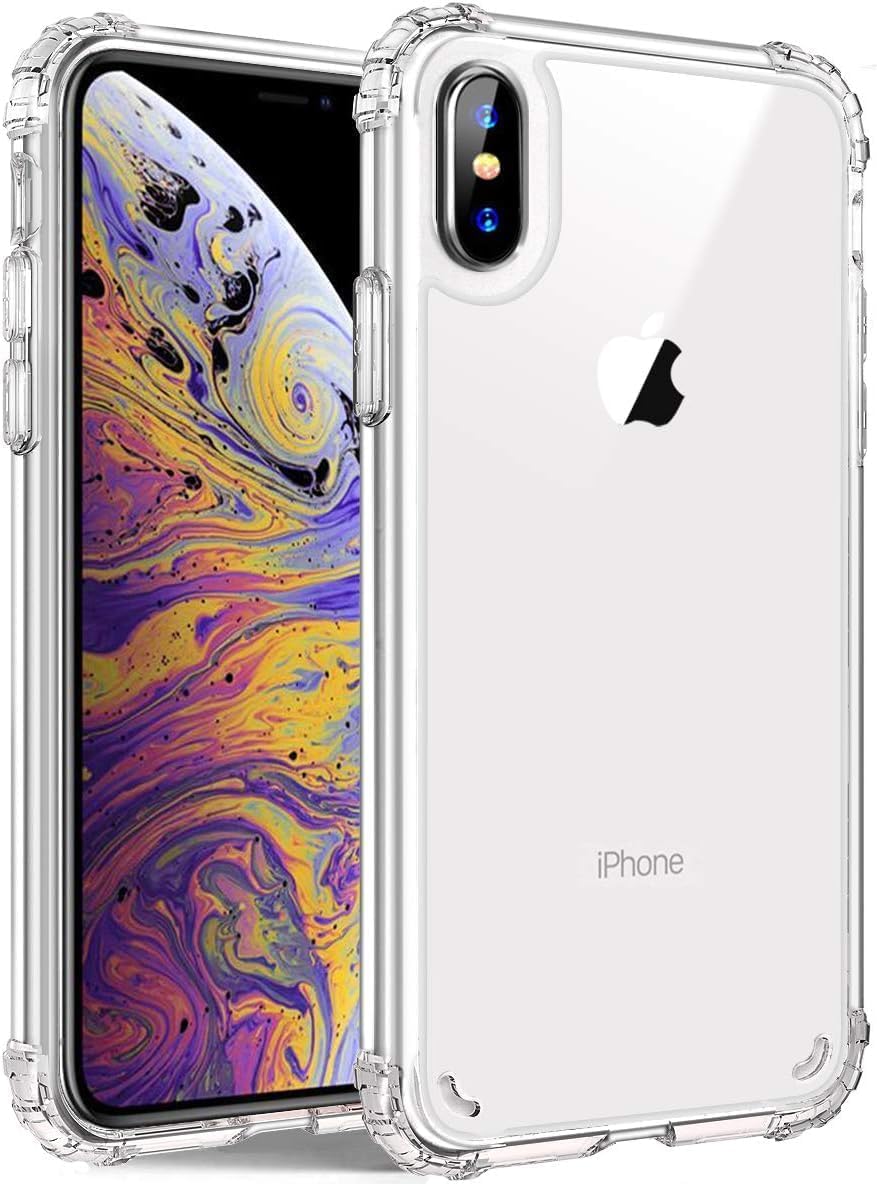 Clear Phone Case Compatible with iPhone Xs Max.Four Corners Armor Full Protection TPU Anti-Yellowing Clear (Xs max)