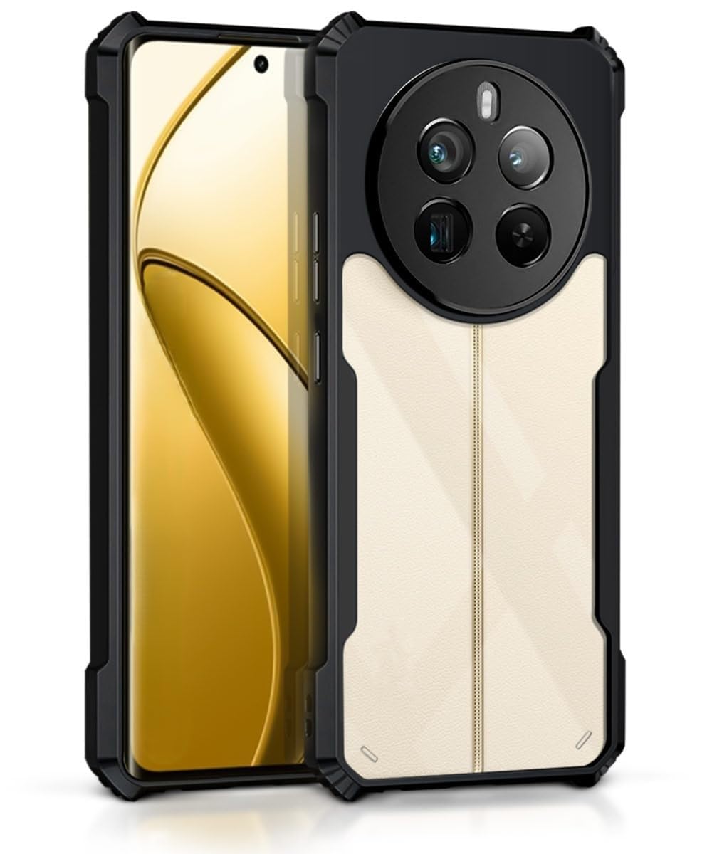 i Case Realme 12 Pro Plus/Realme 12 Pro Case - Clear Anti-Scratch Shockproof Full Body Camera Protection - Flexible Frame (Black)