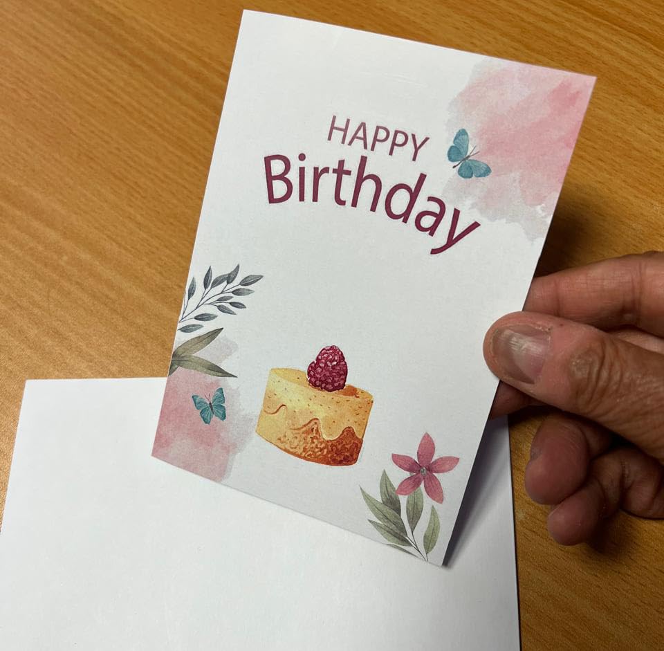 UP TO DATE Cake Birthday Greeting Card, with Self Adhesive Envelope, 20x13.5cm