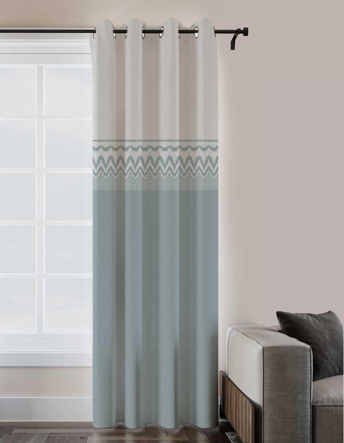 Premium Printed Curtain Abstract Swirl, Eyelets, 135x275cm - Multi Color