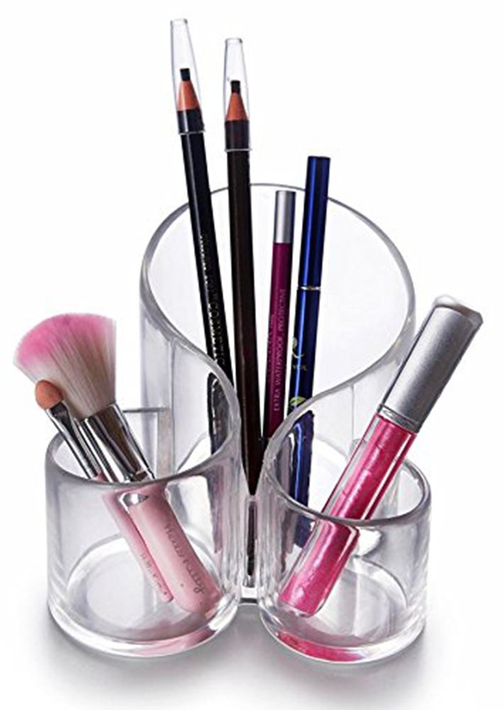 CINEEN Acrylic Makeup Organizer Cosmetics Organizer Storage Brush Organizer brush set Holder Acrylic Desk Organiser