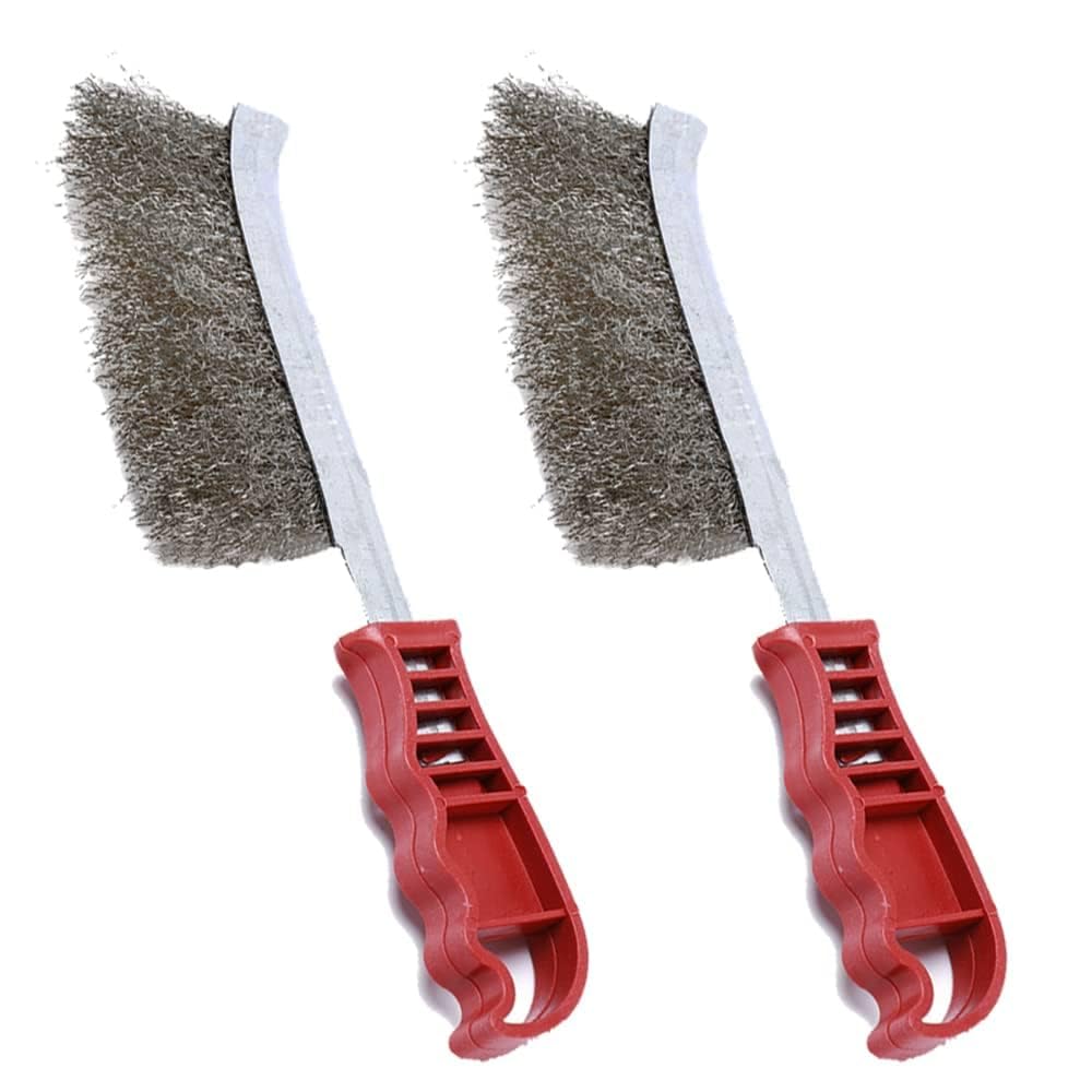 Multi-Function Wire Scrub Brush for Heavy-Duty Rust Grease Paint and Welding Residue Removal with Ergonomic Handle for Home and Workshop Cleaning
