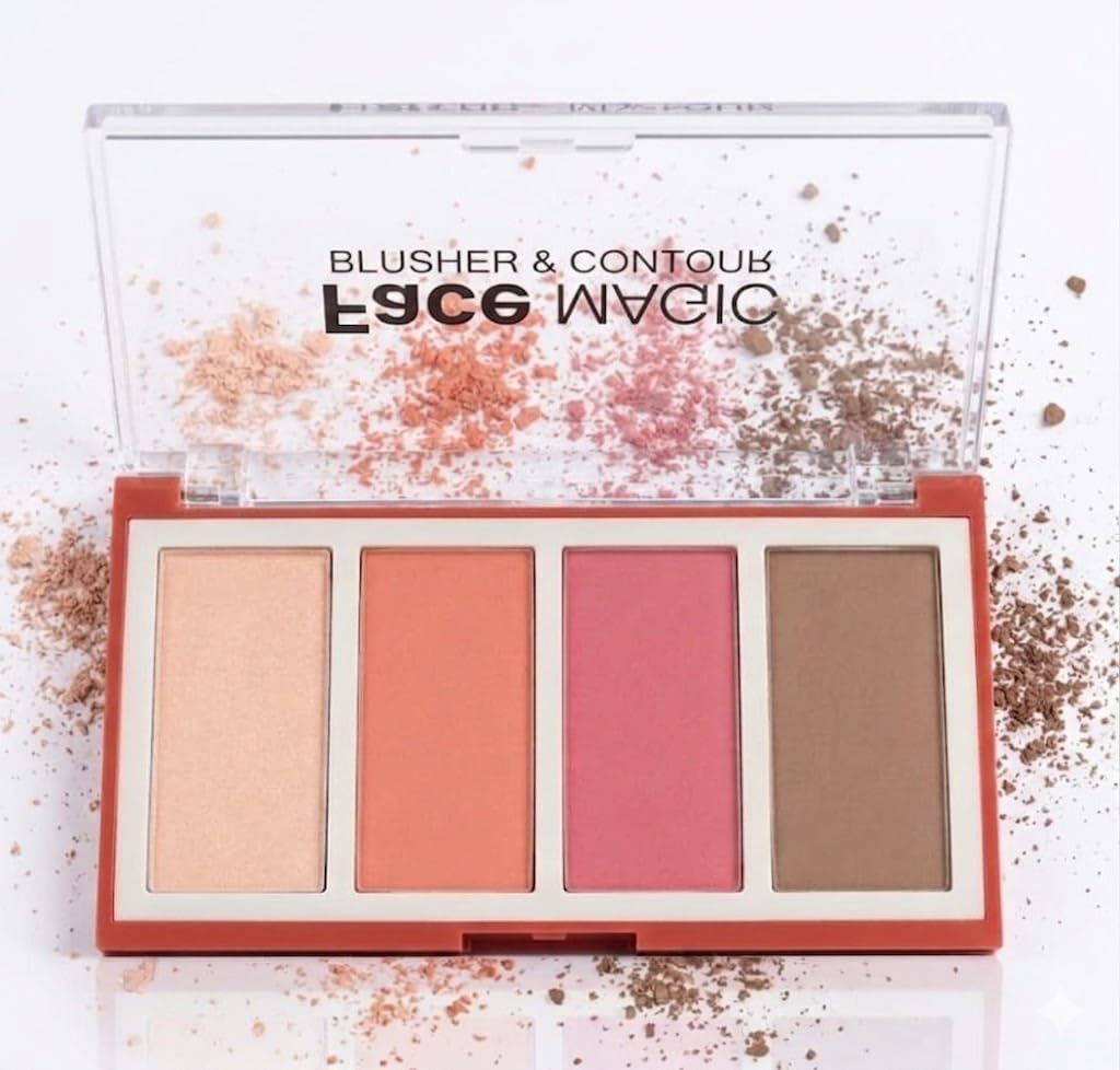 EYESHADOW -BLUSHER -HIGHLIGHTER Colors Colorful Eyeshadow Palette Makeup Nude Matte Shimmer Eye Shadow Powder Palette,Naturing-Looking Long Lasting Waterproof (4 COLOR)