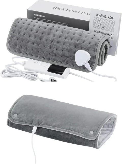 Portable USB Heating Pad 5V, Electric Heat Therapy Pad 30x60cm, Washable Soft Wrap for Back Pain, Neck, Shoulders & Cramps Relief (Gray (two packs))