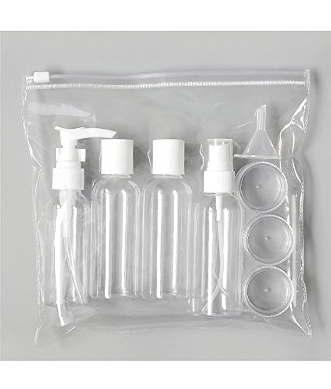 EMNDR Plastic Portable Travel Size Empty Bottles For Makeup Cosmetic Toiletries Toiletry Kit Liquid Containers With Bag- Set Of 6,Multi